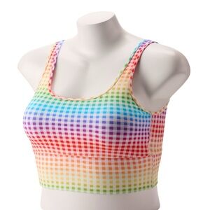 TomboyX Rainbow Check
Longline Scoopneck Bralette